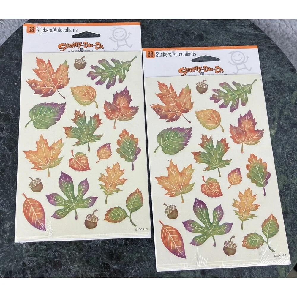 Fall Scrapbooking Lot Thanksgiving Theme Stickers Stamps Puffy Autumn Leaves